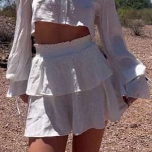 NEW OFF White Ruffled MINI Skirt SZ LG
